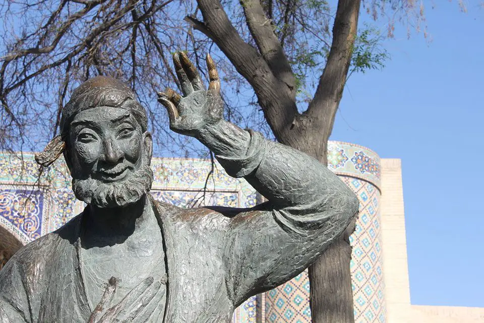 Eine Statue von Nasreddin Hajjah (Juha) in (Pokhara), Usbekistan