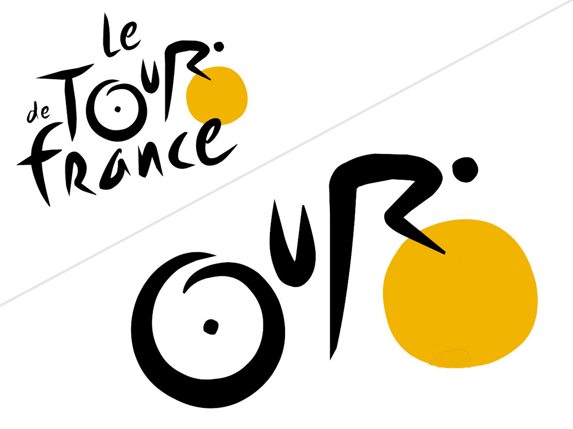 الشمس في شعار سباق Tour De France هي عجلة دراجة