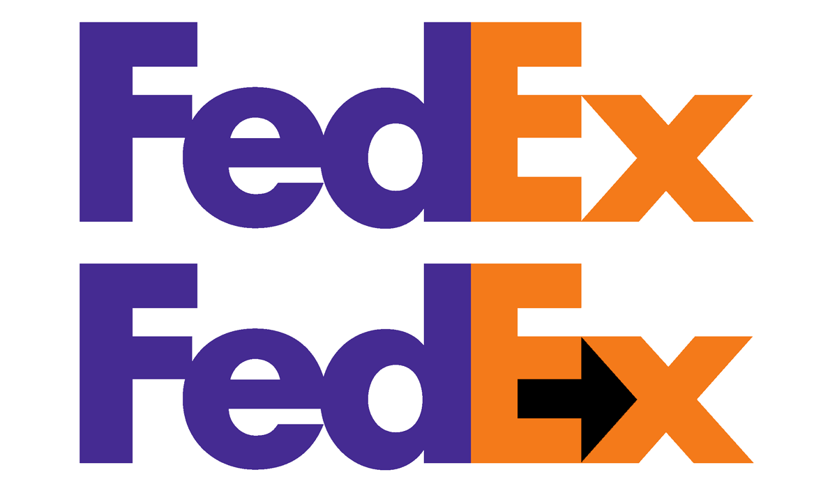شعار شركة التوصيل FedEx يتضمن سهماً داخله